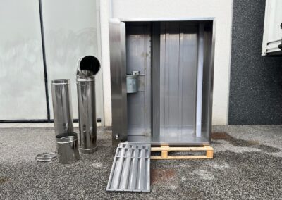 CAPPA ACCIAIO INOX A PARETE CON MOTORE 160x130x45