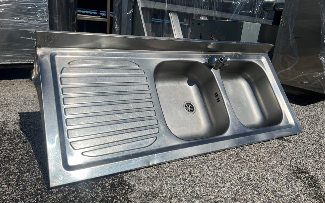 LAVELLO ACCIAIO INOX 2 BUCHE 120×50